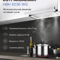 Вытяжка встраиваемая HBH 6236 WG белый