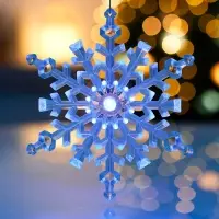 Подвеска светодиодная &laquo;Снежинка&raquo; 14 см, 1 LED, от батареек LR41&times;3, свечение RGB