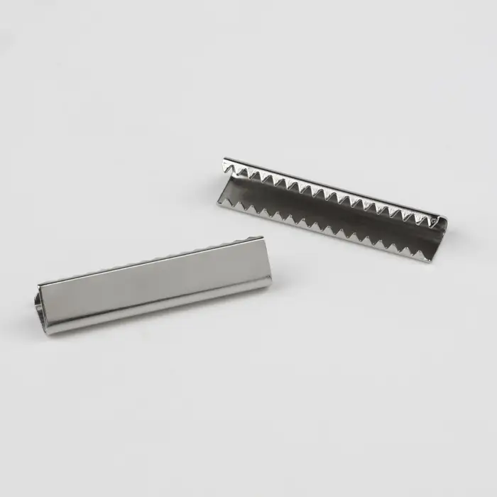 Наконечник-зажим для стропы, 5.8&times;25 мм, 10 шт., цвет серебряный