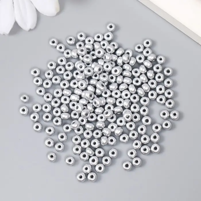 Бисер стекло 6/0 "Серебряный" 15 гр
