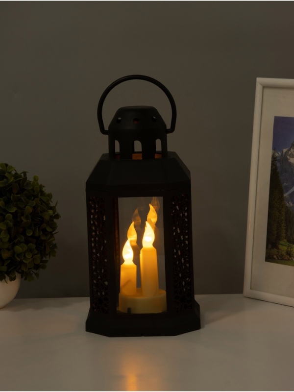 Светодиодная свеча в подсвечнике RISALUX &laquo;Восточные свечи&raquo;, LED-ночник, 1.5 Вт, 3&times;ААА, 15.5&times;15.5&times;34 см