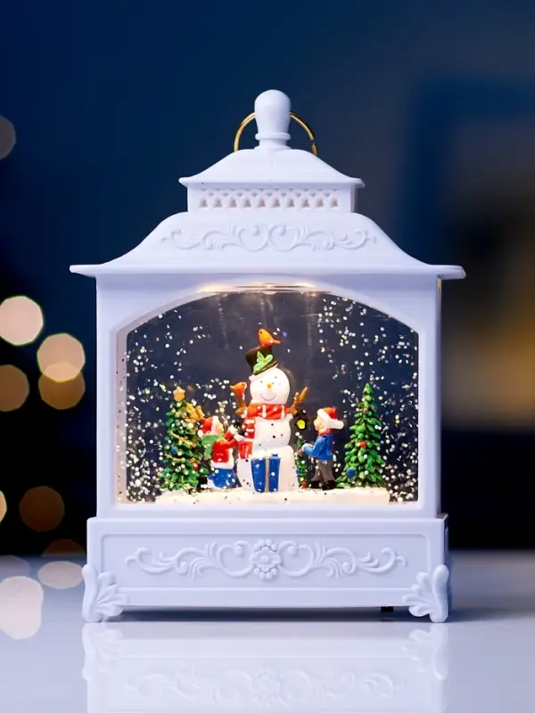 Фигура светодиодная "Снеговик" 5.5х14х19.5 см, 3хААА (не в компл.), музыка, USB, Т/БЕЛЫЙ