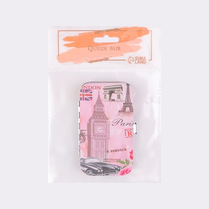 Набор маникюрный &laquo;Париж&raquo;, 6 предметов, в футляре, рисунок МИКС