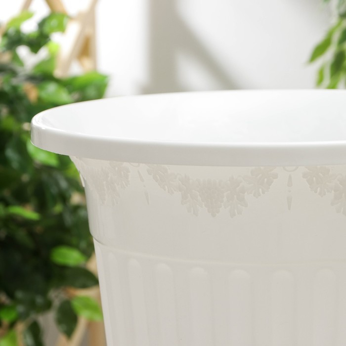 Горшок с поддоном &laquo;Лозанна&raquo;, 25 л, цвет белый
