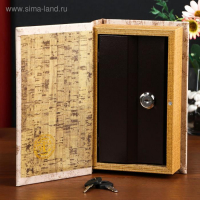 Сейф-книга дерево кожзам "Перо на золоте" 21х13х5 см