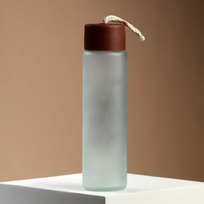 Бутылка для воды &laquo;Люби, смейся, живи&raquo;,стекло, цвет МИКС , 350 мл