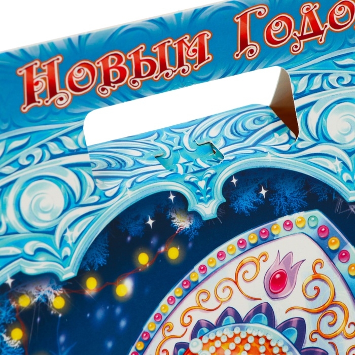 Новый год. Подарочная коробка "Сумка со змеей" 24,5 х 11,5 х 23 см.