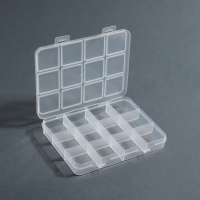 Органайзер для декора, 12 секций, размер 11 &times; 8,5 &times; 1,5 см, цвет прозрачный