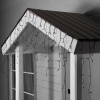 Гирлянда &laquo;Бахрома&raquo; 3 &times; 0.6 м, IP44, УМС, тёмная нить, 100 LED, свечение белое, мерцание, 24 В