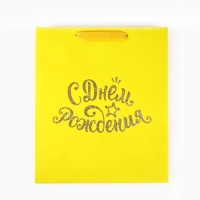 Пакет ламинированный вертикальный &laquo;С Днём рождения&raquo;, глиттер, ML 23 х 27 х 11.5 см
