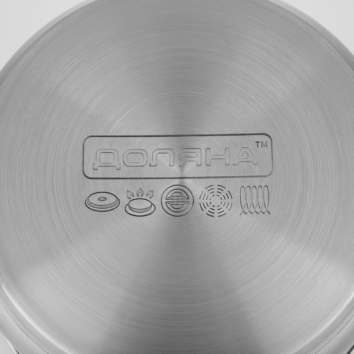 Кастрюля из нержавеющей стали Доляна &laquo;Гретте&raquo;, 3,2 л, d=20 см, с крышкой, капсульное дно, индукция