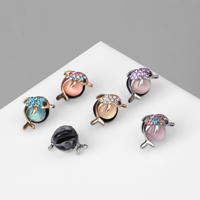 Значок &laquo;Ассорти&raquo; дельфин, цвет МИКС (неделимая фасовка 12 шт., цена за шт.)