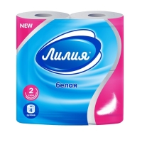 Туалетная бумага &laquo;Лилия&raquo;, 2 слоя, 4 рулона, белый цвет