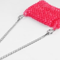 Цепочка для сумки, с карабинами, железная, 9 &times; 14 мм, 120 см, цвет серебряный