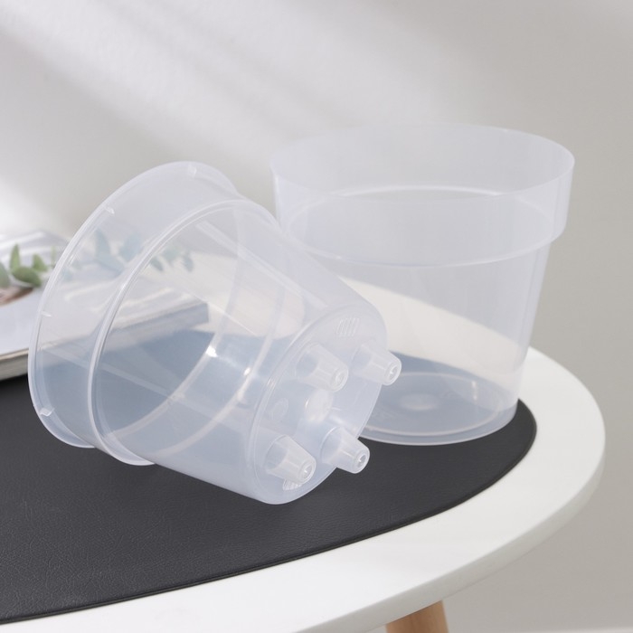 Кашпо для цветов со вставкой &laquo;Порто&raquo;, 1 л, цвет прозрачный