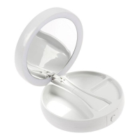 Зеркало Luazon KZ-09, подсветка, настольное, 30 &times; 16 &times; 16 см, увеличение х 10, USB, белое