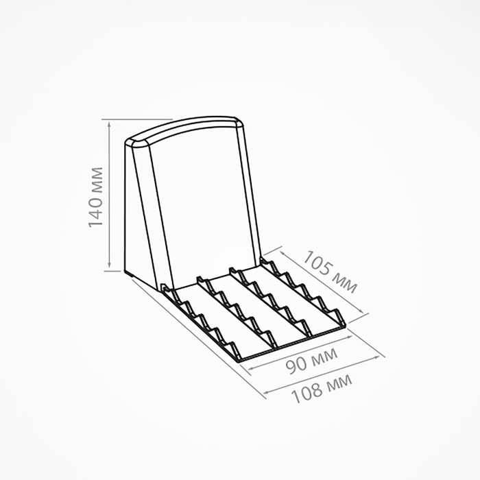 Большая пластиковая задняя опора с магнитной основой BACK-&times;L-ТМ, 108&times;105&times;140 мм, прозрачная