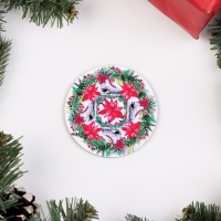 Набор "Коньки", подставка под горячее и 2 подстаканника, D-20,5 см