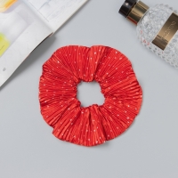 Резинка для волос "Орбита" жатка крапинки, 12 см, красный