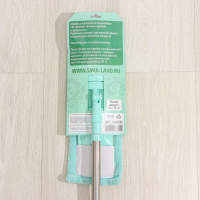 Швабра для мытья пола плоская Доляна, насадка из микрофибры 40&times;10 см, телескопическая стальная ручка 68(122) см