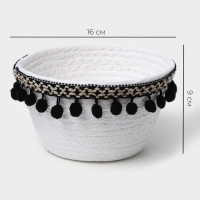 Корзина для хранения LaDо́m &laquo;Мокко&raquo;, плетёная, ручной работы, 16,5&times;16,5&times;9 см, цвет белый