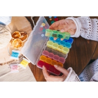 Органайзер для рукоделия, 7 органайзеров по 4 отделения, 17,5 &times; 10,5 &times; 2,5 см, цвет МИКС