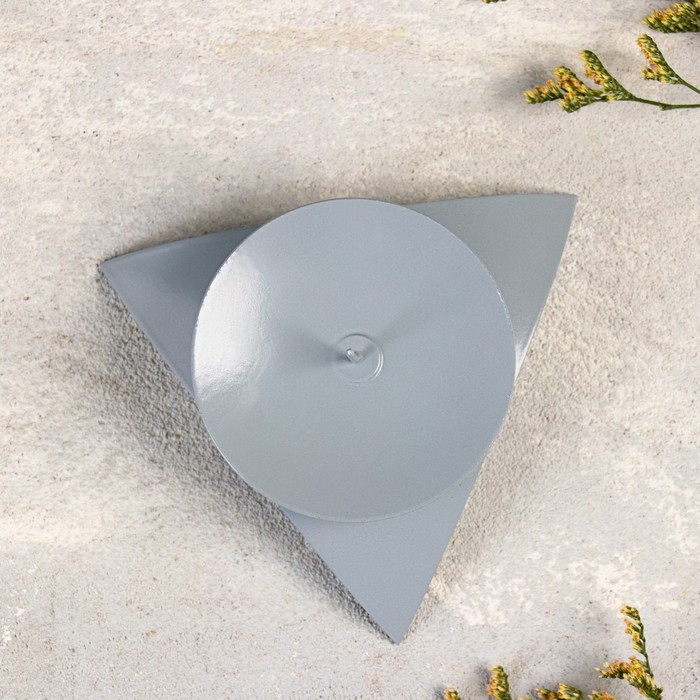 Подсвечник "Звездочка" металл на 1 свечу, 9х3,5 см, серый