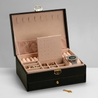 Подставка для украшений &laquo;Шкатулка&raquo; 2 яруса, 17&times;23&times;10 см, цвет чёрный