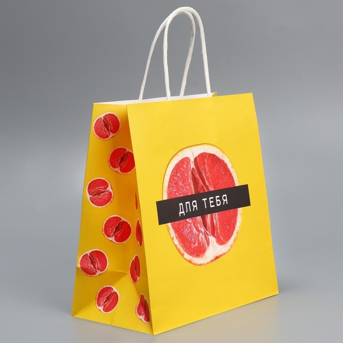 Пакет подарочный крафтовый, упаковка, &laquo;Сладость&raquo;, 22 х 22 х 11 см