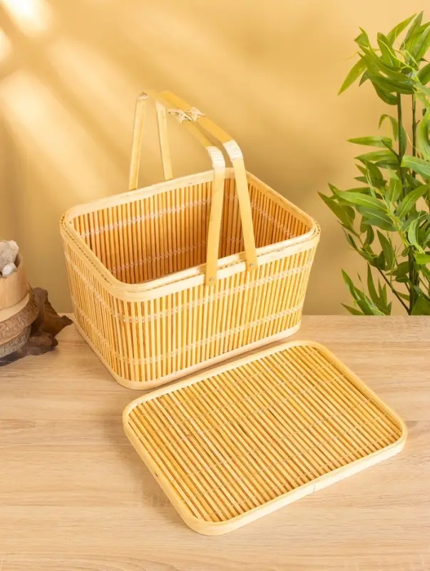 Корзина для пикника 26х26х21 см, бамбук