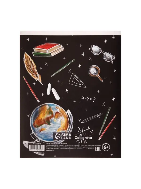 Тетрадь предметная 48 листов в клетку, Calligrata &laquo;Доска. История&raquo;, обложка мелованный картон