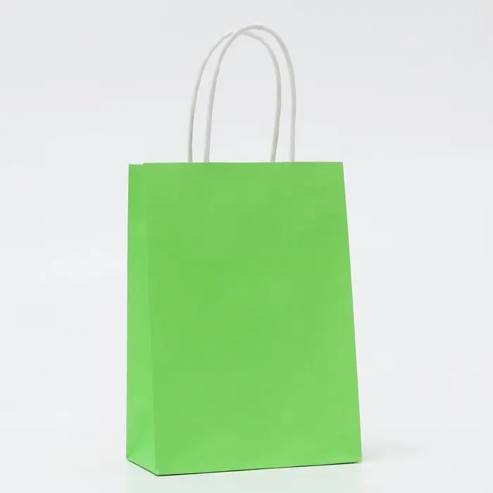 Пакет крафт травяной, круглая ручка, 15&times;21&times;8 см, 120 г