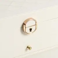 Шкатулка для украшений "Стёганная" 2 яруса, цвет белый, 17,5х23,5х10,5 см