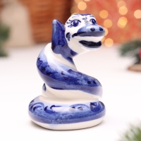Сувенир "Змея", №8, гжель, 8 см
