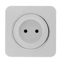 Розетка одноместная, серия "Circular", 10 А, скрытая, без з/к, белая, серебристая рамка