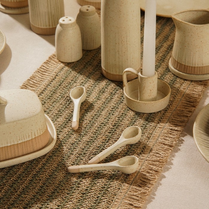 Набор ложек чайных из керамики SL Home &laquo;Виенто&raquo;, 10,5&times;2,8 см, цвет бежевый