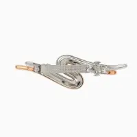 Заколка - автомат для волос &laquo;Андри&raquo;, изгиб, 9 см, серебристо-золотой