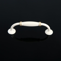 Ручка-скоба PC176WW/GP, м/о 96 мм, белая с золотом