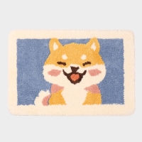 Коврик Доляна &laquo;Корги&raquo;, 40&times;60 см, микрофибра, синий