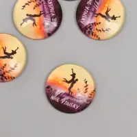 Кабошон стекло для творчества "Круг. Ты даришь мне улыбку" 3х3 см