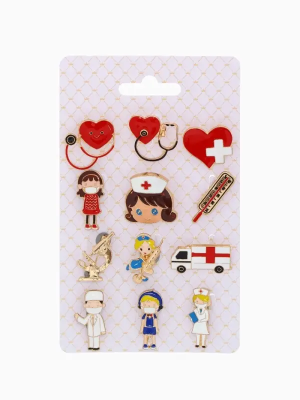 Брошь &laquo;Медицина&raquo;, форма МИКС, цвет золото (неделимая фасовка 12 шт., цена за шт.)