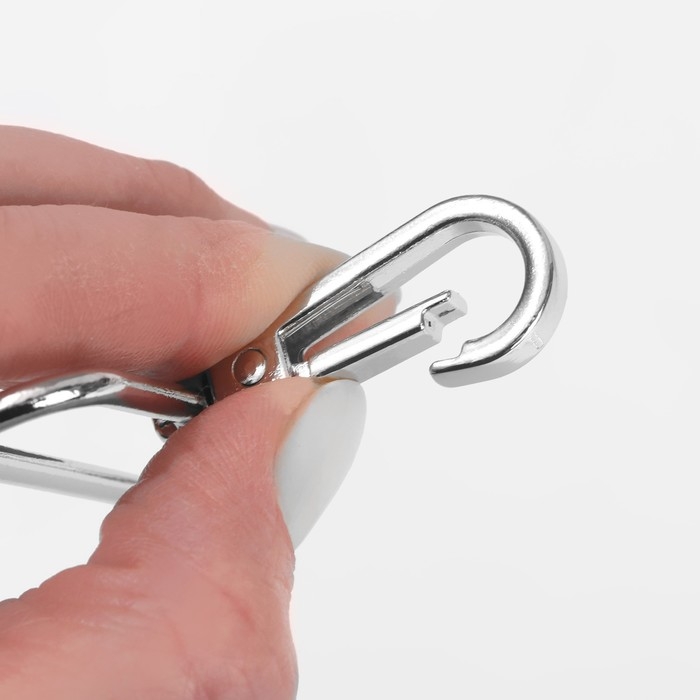 Карабин металлический, 57 &times; 49 мм / 50 &times; 3,5 мм, 3 шт, цвет серебряный