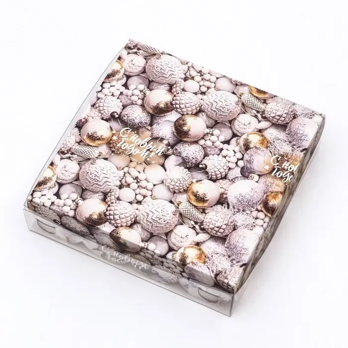 Коробка для печенья, &laquo;Новогодние игрушки&raquo;, 12&times;12&times;3, Новый год