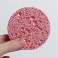 Спонж для умывания, d=8 см, розовый