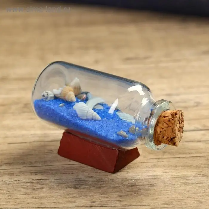 Фигурка &laquo;Сувенир в бутылке. Ракушки&raquo;, 6&times;2.5&times;3.5 см, МИКС