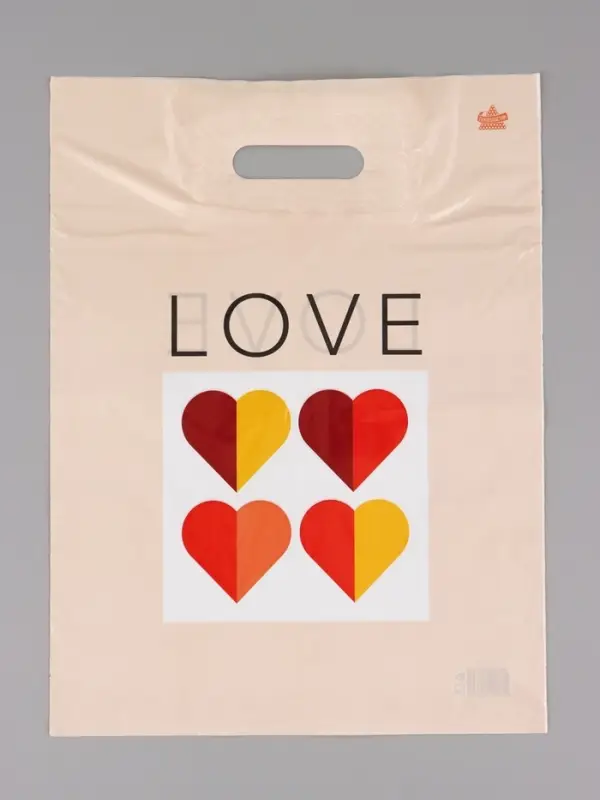 Пакет подарочный Любовь в геометрии  40 х 31 см 30 мкм