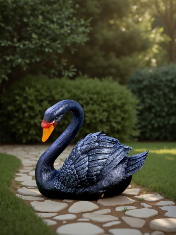 Садовая фигура из полистоуна &laquo;Лебедь&raquo;, 34&times;25&times;40 см