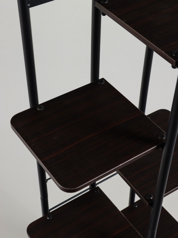 Подставка для цветов Greengo, 4 полки, 36 &times; 23 &times; 74 см, напольная, каркас металл, полки МДФ, чёрная