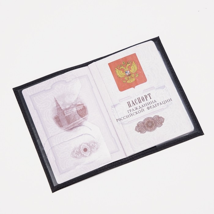 Обложка для паспорта, цвет чёрный