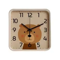 Часы настенные "Медвежонок", детские, плавный ход,  19х19см, бежевые